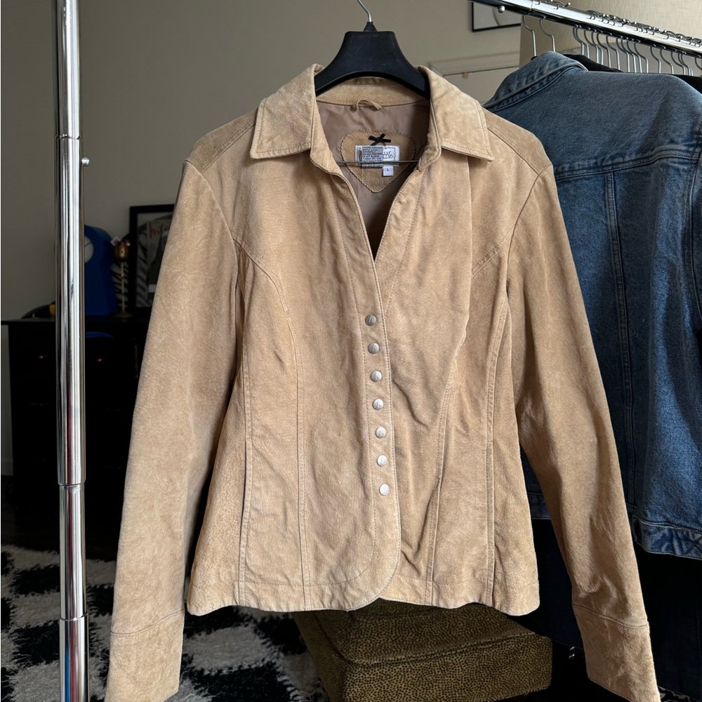 Stylish Tan Suede Women's Jacket